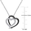 EVERLY JEWELRY | Sterling Silver 1/10 CT TW Diamond Heart Pendant With Chain Black Rhodium Plated, 18-inch - 2 of 4