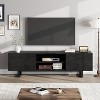 80" Industrial TV Console - Modern Media Stand with 2 Drawers & Open Storage, Dark Wood Finish for Living Room - 4 of 4
