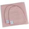 Ely's & Co. Jersey Cotton Spandex Swaddle Blankets 40"x40" with Beanie Gift Set  - 3 of 4