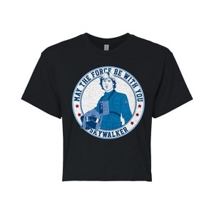 Women's - Star Wars - Luke Sykwalker Americana Cropped Graphic T-Shirt - 1 of 4