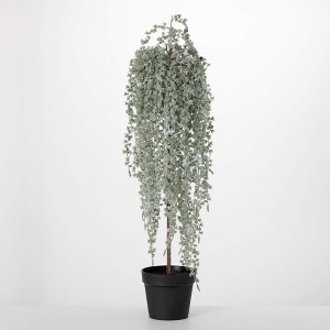 40"H Sullivans Artificial Draping Snowy Pine Christmas Tree, Green-White, Indoor Christmas Decor - 1 of 3