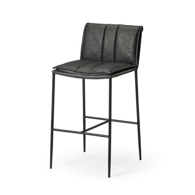 Maven Lane Gerard High Back Vegan Leather Bar Height Bar Stool