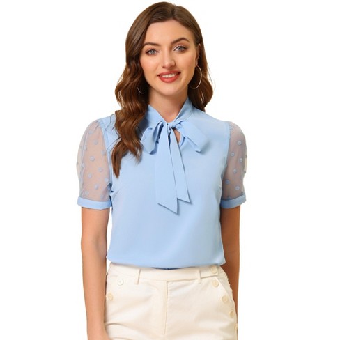 v neck bow tie blouse