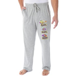 Nickelodeon Men's SpongeBob SquarePants Pizza Slice Slice Baby Pajama Pants Heather grey - 1 of 3