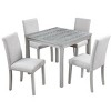 VYNXARIA 5 Piece Counter Height Table Set,Wooden Kitchen Table Set with Square Table and 4 Upholstered Chairs for Kitchen,Dining Room - 3 of 4