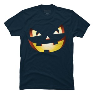 Men's Design By Humans Halloween Pumpkin Evil Smiley Face By artdim T-Shirt - 1 of 4