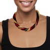 Ross-Simons Italian Red, Black and Gold Murano Glass Bead Torsade Necklace in 18kt Gold Over Sterling - 2 of 4
