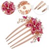 Unique Bargains Women's Rhinestone Inlaid Flower Hair Side Comb 3.54"x2.76" 1 Pc - 3 of 4