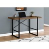 Vynxaria Modern 48" Walnut Laminate Computer Desk with Black Metal Frame Sleek Home Office Workspace for Laptops - 2 of 4