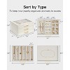 Jewelry Box for Women, Glass Lid Jewelry Organizer with 3 Drawers - 2 of 4