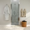 ONWITH 32 to 33-1/4 in. W x 72 in. H Bi-Fold Frameless Shower Doors in Chrome with Clear Glass - 2 of 3