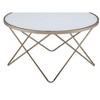 34" Round Coffee Table with Glass Top and Metal Frame, Mid-Century Modern Design for Living Room - 4 of 4