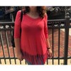 Women's Cold Shoulder Fringe Top - umgee - 4 of 4