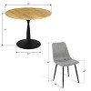 Harrison+Bingo 5-Piece Round-Shaped Wood Grain Dining Table Set With 4 Upholstered Chairs Black Legs-Maison Boucle - 4 of 4