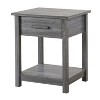 HomeStock Grey Nightstand 24x20x19 Modern Compact Bedside Table with Chic Neutral Finish, Sturdy Build and Stylish Bedroom Appeal - 2 of 4