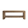 Rustic Solid Wood Coffee Table, Large Rectangle 2-Tier Storage Shelf, Vintage Natural Wood Accent Table for Living Room or Office-Baofuwish - 3 of 4