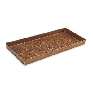 Good Directions 30" x 13" Pebbles Rectangular Indoor Outdoor Boot Tray Brass - 1 of 4
