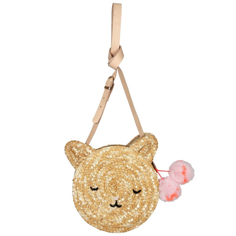 Meri Meri Cat Cross Body Straw Bag (Pack of 1), 1 of 7