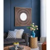 Vynxaria 40" x 40" Pleated Design Carved Mirror with Gold Iron Frame - 4 of 4