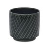 Cheung's Parlora Crossed Diagonal Pattern Straight Side Ceramic Pot - Large - Dark Gray - 2 of 4