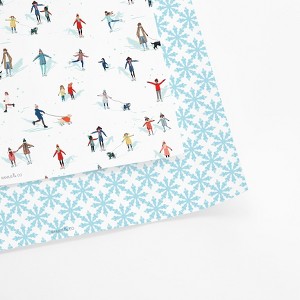 Two-Sided "Winter Wonderland" Heavyweight Christmas/Holiday Gift Wrap by Ramus & Co (Eight Sheets) - 1 of 4