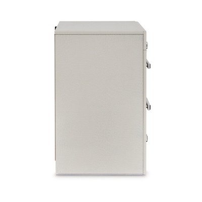 Silver Faux Gator 2-Drawer Nightstand with Chrome Details