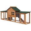 Acekool Chicken Coop with Run, 2-Tier Yellow Wooden Hen House, Large Waterproof Outdoor Poultry Cage, Double Doors, Removable Tray, 82.7'' - 3 of 4