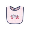 Hudson Baby Infant Girl Cotton Bib and Sock Set, Pink Strawberry, One Size - 3 of 4