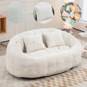 Lyngins Oversized Chenille Bean Bag Chair, Comfort Lounger High Back Lazy Chair, 2-Seater Accent Chair, Couch for Adults and Kids, Soft Lounge Chair - 1 of 4