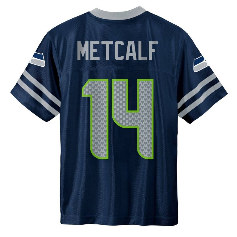 NFL Seattle Seahawks Boys&#39; Short Sleeve Metcalf Jersey, 3 of 4