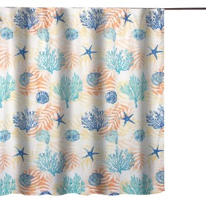 Greenland Home Fashions Montego Bath Shower Curtain - Aqua 72x72 - 1 of 4
