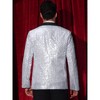 Lars Amadeus Men's Peak Lapel Disco Prom Wedding Party Tuxedo Sequin Blazer - 3 of 4