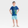 Boys' Minecraft 3pc Pajama Set - Blue - 3 of 4