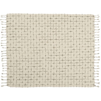 Mina Victory Life Styles GT119 Natural 50" x 60" Throw Blanket