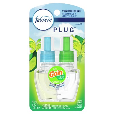 Febreze Odor-Eliminating Fade Defy PLUG Air Freshener Gain Original Scent, (1) .87 fl. oz. Oil Refill
