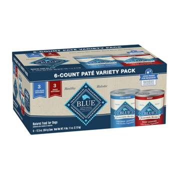 Blue Buffalo Homestyle Recipe Chicken & Beef Pate Wet Dog Food Variety Pack for Adult Dogs with Whole Grain - 12.5oz/6ct