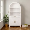 Mshliw 71" Farmhouse Arched Kitchen Pantry Cabinet with Glass Barn Door, Adjustable Shelves & Storage Racks for Kitchen, Bathroom, Office & Entryway - 3 of 4