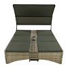 Nestfair Wicker Outdoor Day Bed with Shelter Roof and Adjustable Backrest with Gray Cushions Gray - 4 of 4