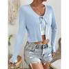 Womens Open Front Cardigans Knit Tie Shrug for Dress Sweaters Crop Cardigans - 4 of 4