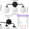 POWLIG 18.89-in 3-Light Black Bathroom Vanity Lighting with Milk White Glass Globe Shades - 3 of 4