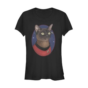 Juniors Womens Star Trek Uhura Cat Portrait T-Shirt - 1 of 3