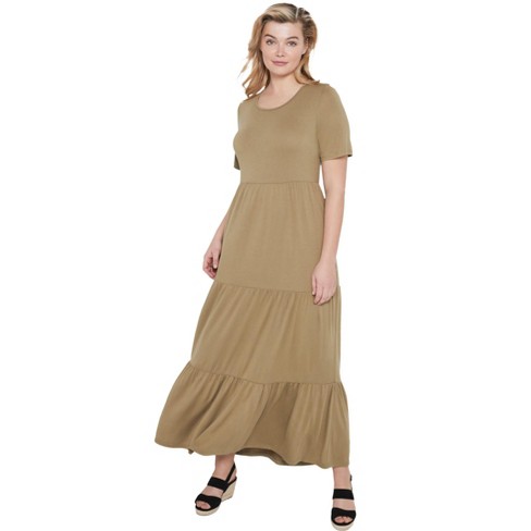 Jersey knit maxi dress best sale plus size