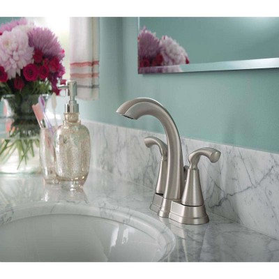 Tiffin Brushed Nickel High Arc Lever Bathroom Faucet