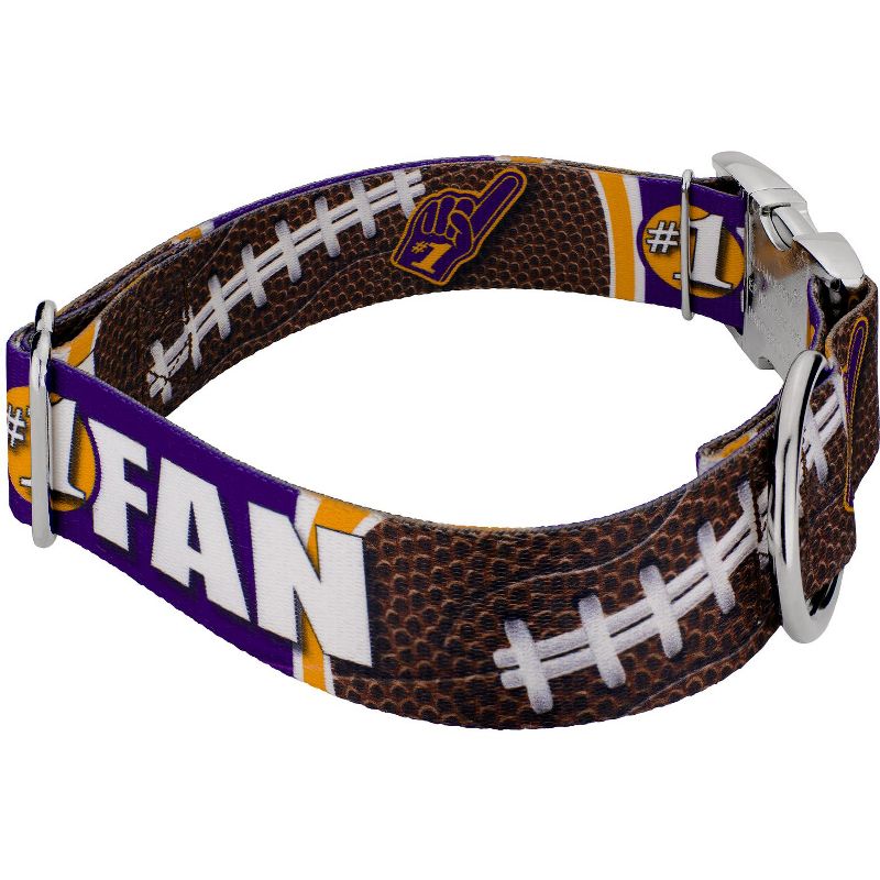Country Brook Petz 1 1/2 Inch Premium Purple and Gold Football Fan Dog Collar Limited Edition, 3 of 5