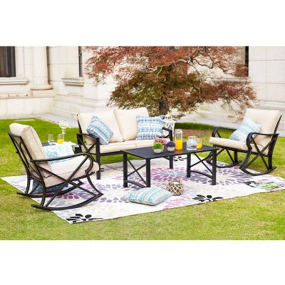 5pc Patio Conversation Set Beige - Patio Festival