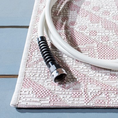 Ivory Rectangular Non-Slip Synthetic Indoor/Outdoor Rug