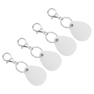 Unique Bargains Leather Keychain Fobs with Key Rings for DIY Crafts 4 Pcs - 1 of 4