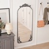 Runesay Arched Full Body Mirror with Vintage Ornate Carved Applique on Top and Bottom, Hanging Wall Mounted Mirror - 4 of 4