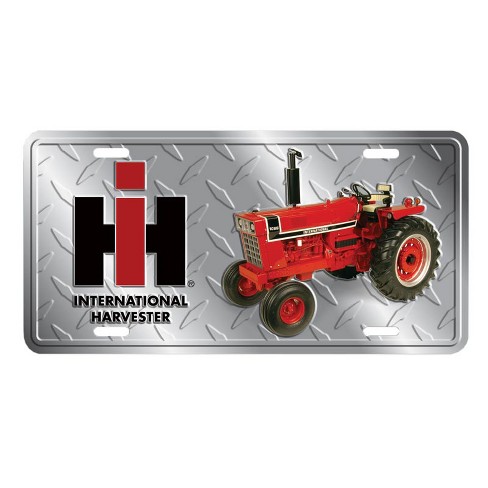 international IH farmall logo RED  metal license frame plate USA MADE 