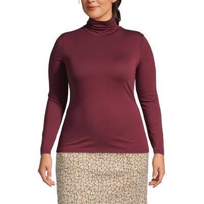 Lands' End Women's Lightweight Jersey Skimming Long Sleeve Turtleneck